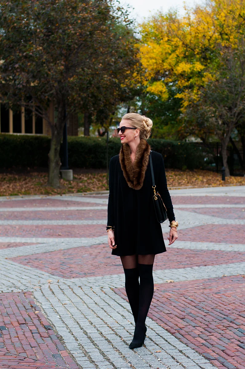 Black tunic dress with cheap sleeves